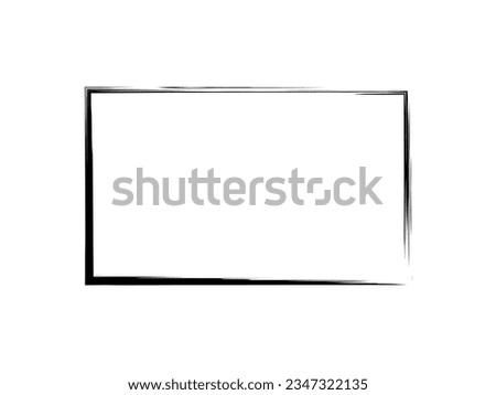 Hand drawn frame. Rectangle box. Sketch doodle border. Square line boarder. Brush strokes shape pencil drawing. Scribbles pattern. Marker thin outline. Hands draw grunge frames. Vector illustration Royalty-Free Stock Photo #2347322135