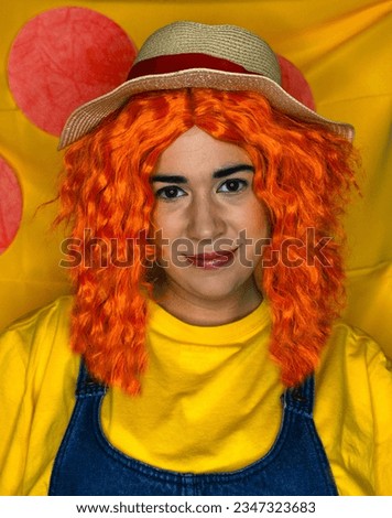 Woman with orange curly hair