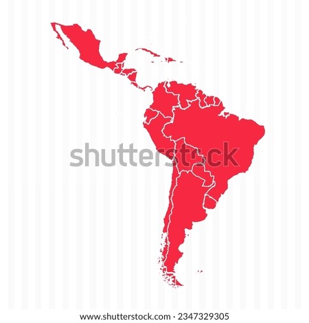 States Map of Latin America With Detailed Borders, can be used for business designs, presentation designs or any suitable designs. Royalty-Free Stock Photo #2347329305