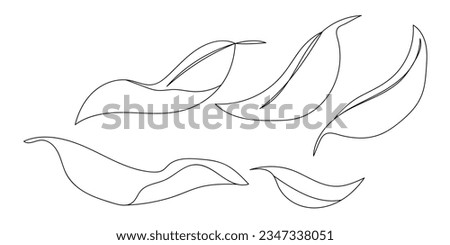 Leaves fall set in doodle style, vector illustration. Autumn symbol nature.