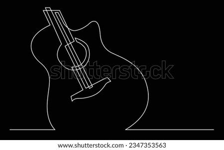 continuous line drawing of acoustic guitar Royalty-Free Stock Photo #2347353563