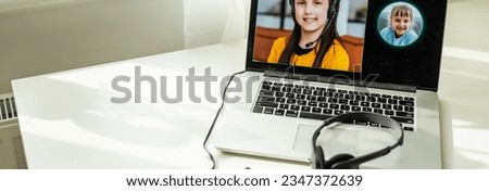 Online Class Using Video Conference On Laptop