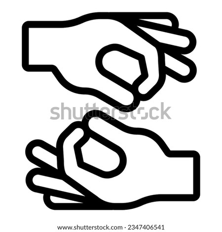 Sign language line icon, disability concept, finger language sign on white background, finger language icon in outline style mobile concept web design. Vector graphics.