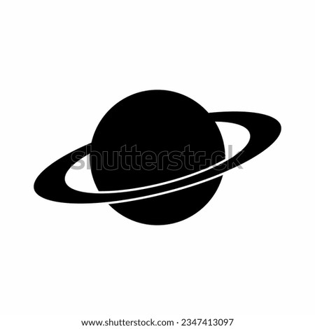 Black planet icon isolated on white background
