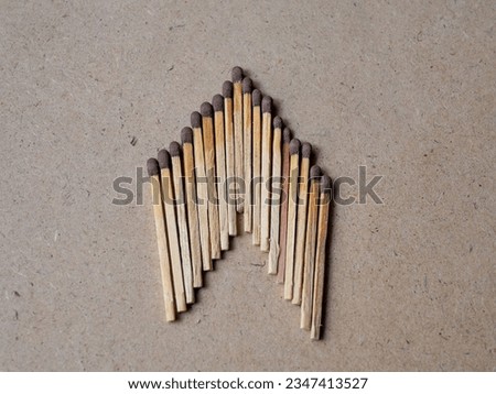 handicrafts from shaped wooden matches Royalty-Free Stock Photo #2347413527