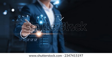 Human resource management, effective management and recruitment, effective organizational structure, organizational leadership and team building. Royalty-Free Stock Photo #2347415197