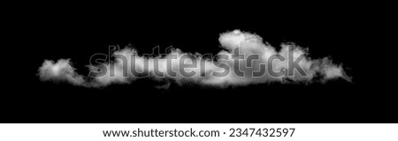 Collections of separate white clouds on a black background have real clouds. White cloud isolated on a black background realistic cloud. white fluffy cumulus cloud isolated cutout on black background Royalty-Free Stock Photo #2347432597