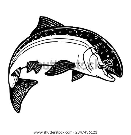 black and white of largemouth bass fish