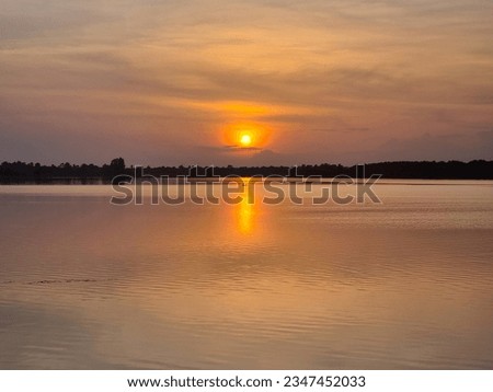 Beautiful sunset on the lake.