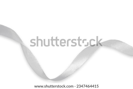 Silver ribbon isolated on white background for elegant wrap present box. Royalty-Free Stock Photo #2347464415