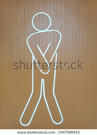 symbol, specific, male, bathroom, sign, wall, stripes