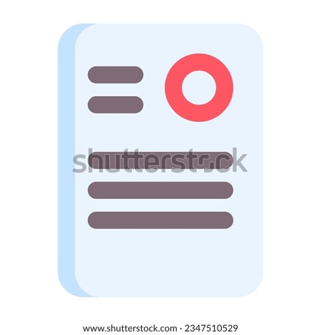 Exam in flat icon. Report, test, document, education