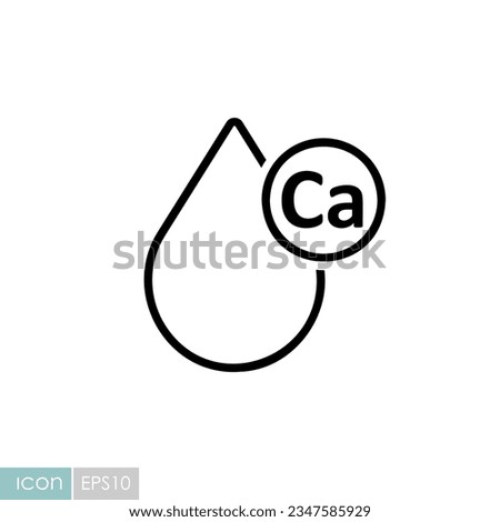 Milk drop with molecule calcium vector icon. Dairy product sign. Graph symbol for cooking web site and apps design, logo, app, UI Royalty-Free Stock Photo #2347585929