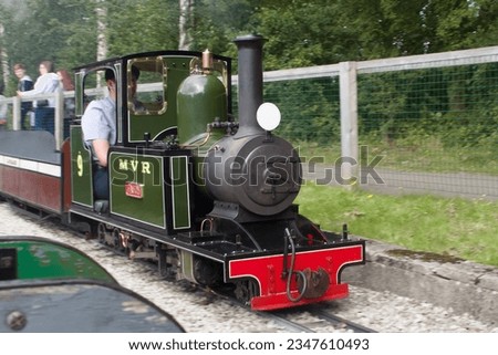 In Moors Valley Country park this is a picture of one of the narrow gauge engines whilst under steam.