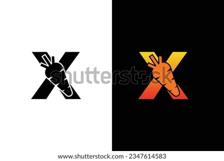 Initial Letter X Carrot Icon Design Vector Template. Letter X carrot logo icon design concept template.