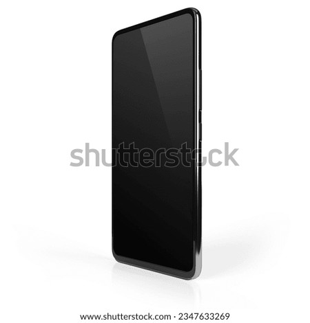 Modern Smart Phone Side View with Clipping Path for the Screen