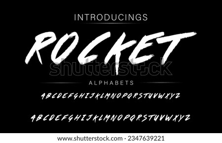 Rocket Handwritten Brush font for lettering quotes. Hand drawn brush style modern calligraphy. Royalty-Free Stock Photo #2347639221