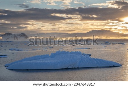 Whale-back iceberg; Antarctica; Whaler's Cove, Deception Island, South Shetlands