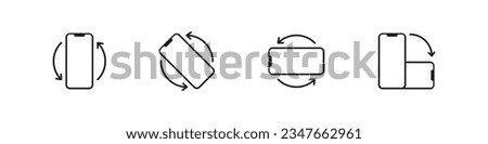 Rotate phone sign. Turn mobile device icon. Isolated vector ratation sign. Horisontal turn of mobile phone vector sign. Royalty-Free Stock Photo #2347662961
