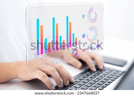 Business analytics, finance, neural network, AI,Big data technology and data science. Data scientist querying, analysing and visualizing Royalty-Free Stock Photo #2347668037