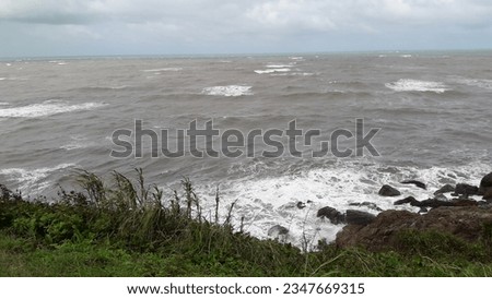 Strong waves with beautiful nature