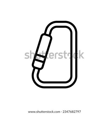 Scout Carabiner Outline Icon Vector Illustration
