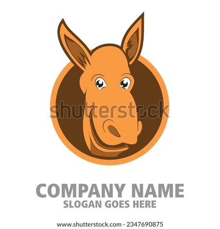 Mule donkey head cartoon logo