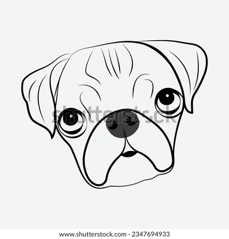 Dog face line art logo.	