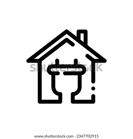 House Electricity - Real Estate related icon - Thin Line, Outline EPS Vector 