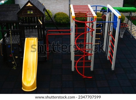 children's playground. SLIDE AND SWING