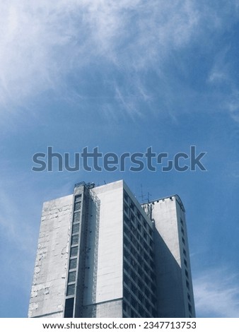 skyscrapers against the background of a clear blue sky