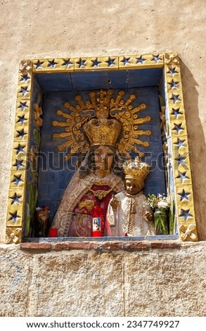 May 6, 2023, Almeria, Andalusia, Spain. The competition of may crosses time of Spanish Feria. Altars with Christian may crosses decorated with Spanish symbols