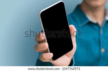 man holding mobile phone in hand, set of different angles and positions