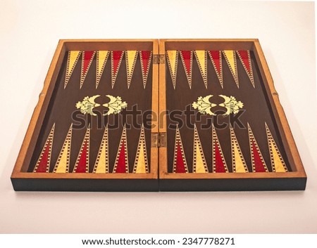 Nostalgic motif pattern backgammon board photo.