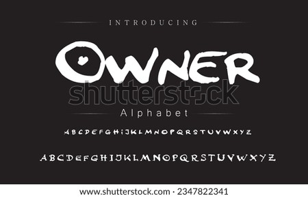 Owner vector brush style font, alphabet, typeface