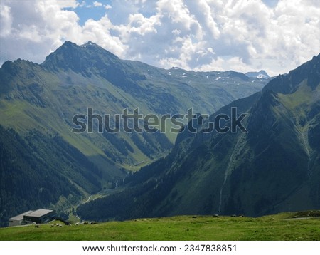 panoramic view photo from Austrian alps, Gaschurn, Voralrberg, 
