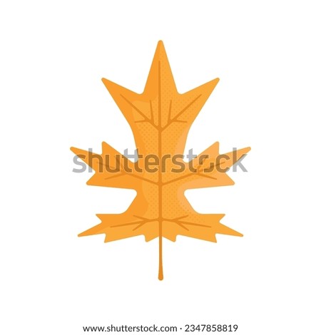 Autumn hand drawn clipart. Fall season cozy symbol. Autumn seasonal element - yellow leaf. Harvest colorful illustration. Thanksgiving flat icon. Stock vector design.