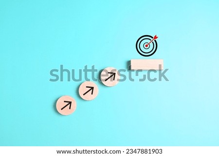 success target background. step of success target to the arrow board. arrow hit on middle board . target and success symbol. High quality photo