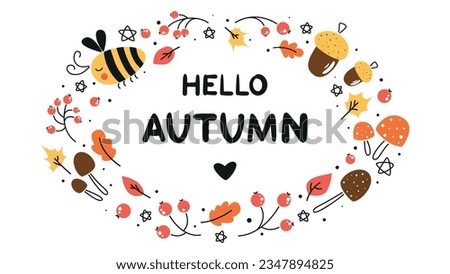 hello autumn, autumn card template, fall vector banner, autumn vector set, autumn leaves vector, leaves clip art