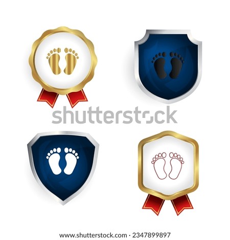 Abstract Baby Footprint Badge and Label Collection, can be used for business designs, presentation designs or any suitable designs.
