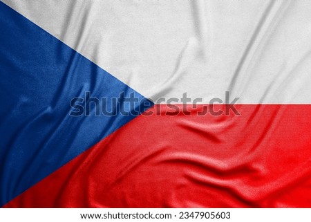 Flag of Czech Republic, National Flag of Czech Republic, Fabric flag Royalty-Free Stock Photo #2347905603