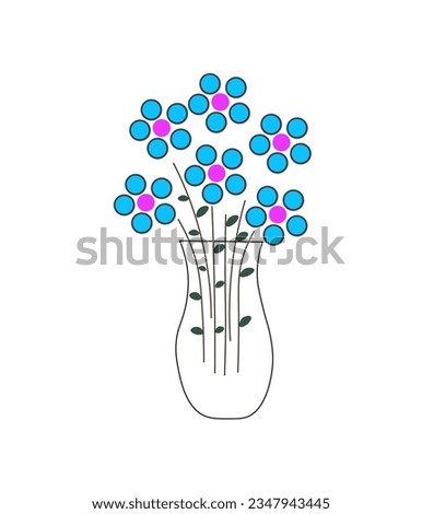 Vector flower in a pot with a simple and minimalistic design. This illustration is suitable for card designs, invitations, wall hangings, book covers and so on.