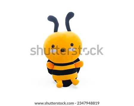 Bee stuffed animal isolated on white