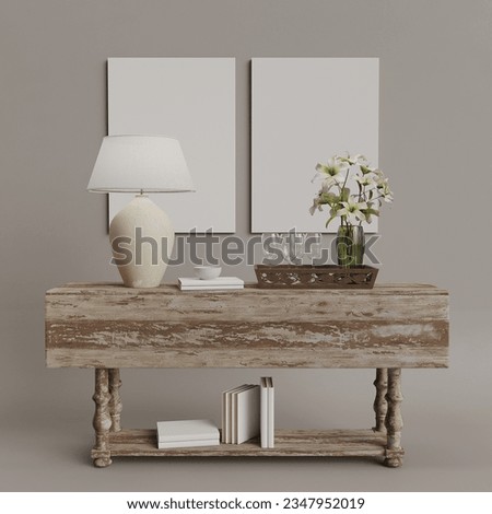 table with flowers canvas modern