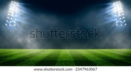 lights at night and stadium, football stadium with bright lights, sports background Royalty-Free Stock Photo #2347963067
