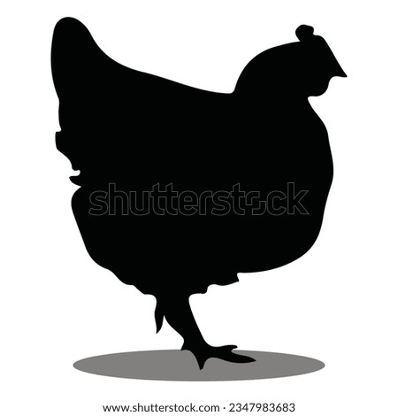 Chicken silhouette,Chicken Vector illustration, Chicken isolated on white background																									