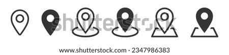 Location pin icon vector design isolated. Set location icons place symbol in white background Royalty-Free Stock Photo #2347986383