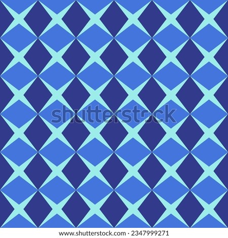 Geometric shapes arranged alternately in a blue tone.