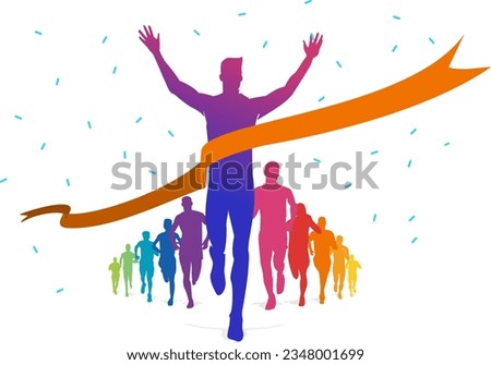 Great elegant vector editable finish line marathon poster background design for your digital and print Royalty-Free Stock Photo #2348001699