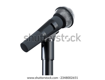 Microphone isolated on white. Caraoke or news concept